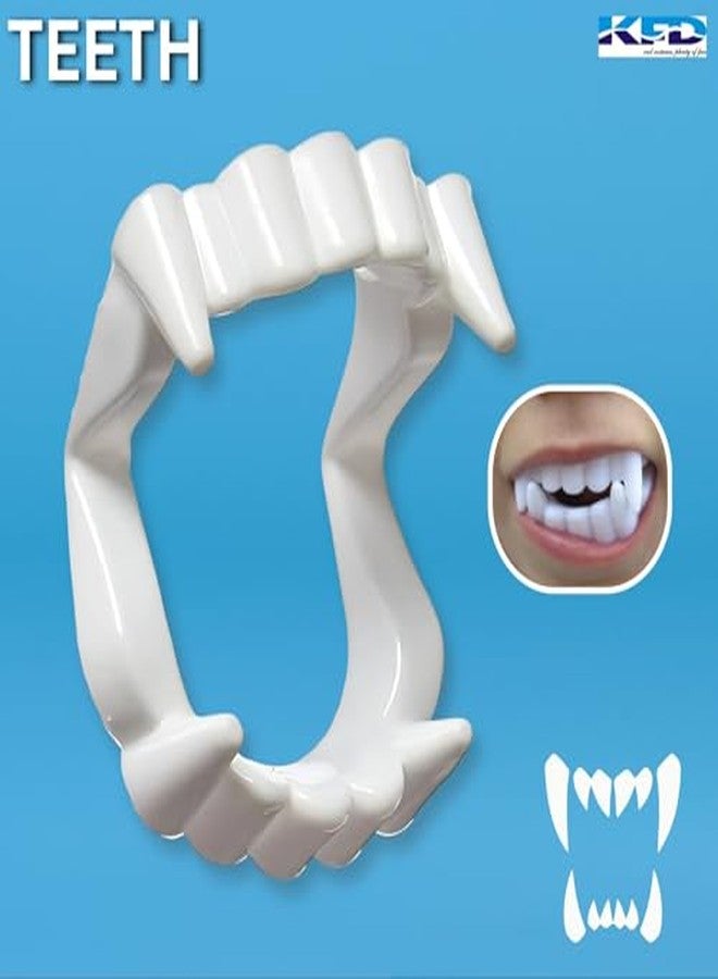 كاكو فانسي دريسيس أسنان مصاص دماء للأطفال من كاكو فانسي دريسز | أسنان دراكولا المخيفة، إكسسوار لحفلات الهالوين للأولاد والبنات، عبوة من قطعة واحدة - Image 3